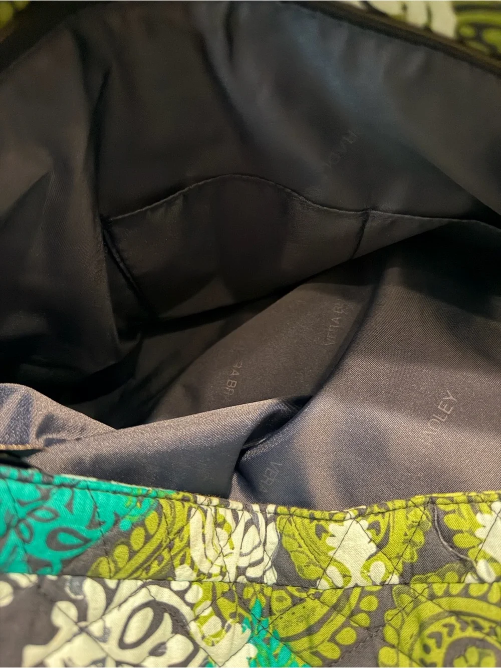Vera Bradley Navy Green Teal Quilted Tote